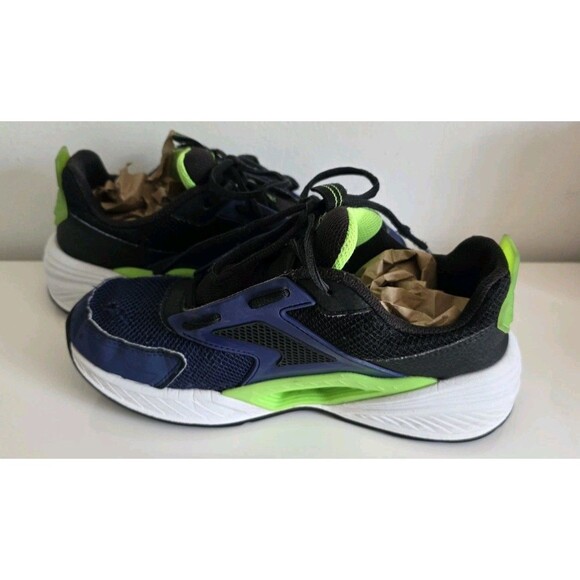 Skechers SN 404031L Blue Black Green Running Shoes Size 4 Pre-Owned - Picture 2 of 16